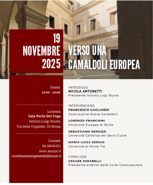 Verso una Camaldoli europea. Un codice per una nuova Europa